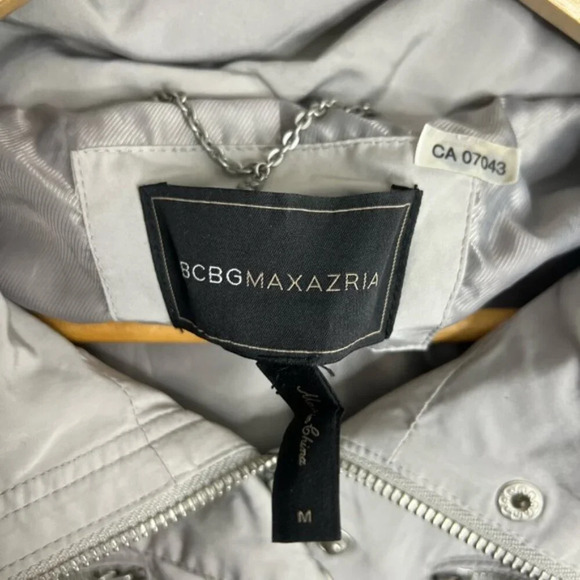 BCBGMAXAZRIA Women's Gray Ice Brooke Anorak Full Zip  Hooded Jacket Medium - Picture 6 of 9